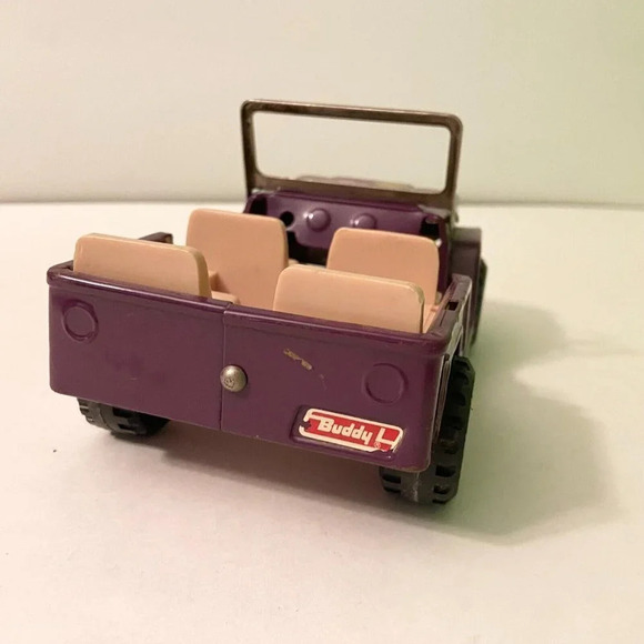 Vintage Buddy L Purple  Flower Power Jeep 6 Inch Long Toy Incomplete - Picture 2 of 14